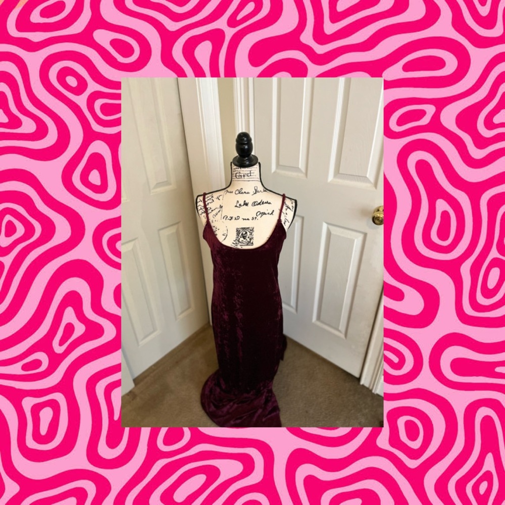 Red velvet dress